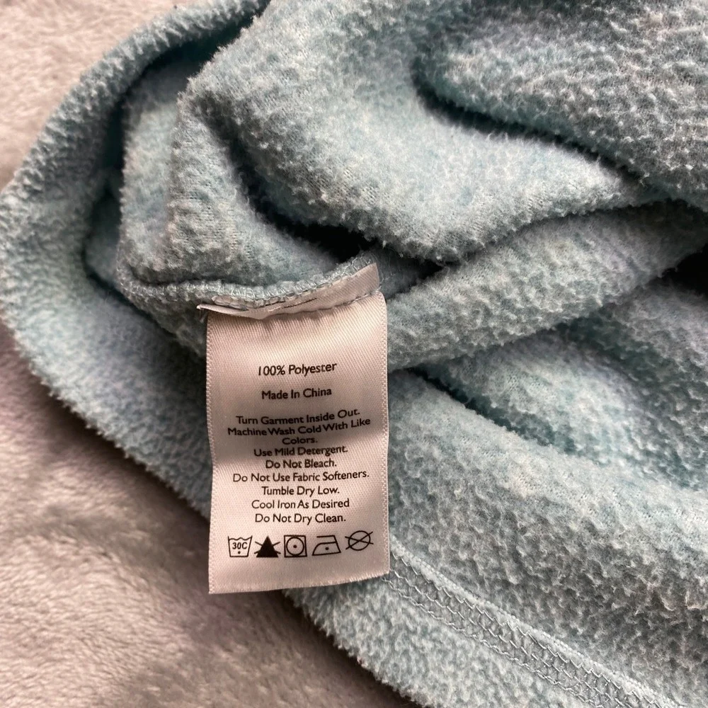 Eddie Bauer Soft Fleece Quarter Zip Pullover Women's Small Long Sleeve Blue Boho